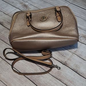 NWOT Giani Bernini Rose Gold Saffiano Faux Leather Satchel Purse